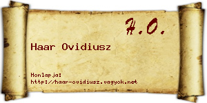 Haar Ovidiusz névjegykártya